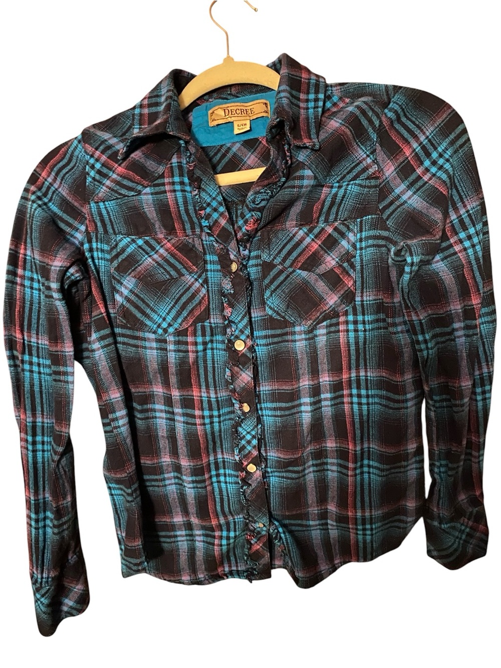 Decree Plaid Button-Down Shirt in Teal & Maroon